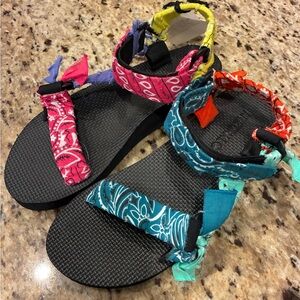 ARIZONA LOVE Trekky Bandana Knotted Sandals Sz 38/US7.5 New: mixed matched